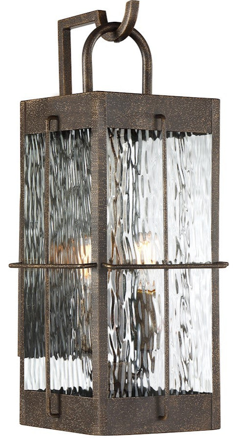 Quoizel WAR8408GZ Two Light Outdoor Wall Lantern, Gilded Bronze Finish