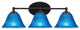 Capri 3-Light Bath Bar, Matte Black/Blue Italian