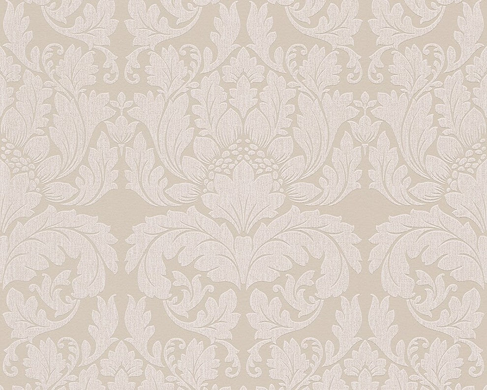 Metropolis 2, Urban Graphic Stripes Floral Plain Light Cream Wallpaper Roll