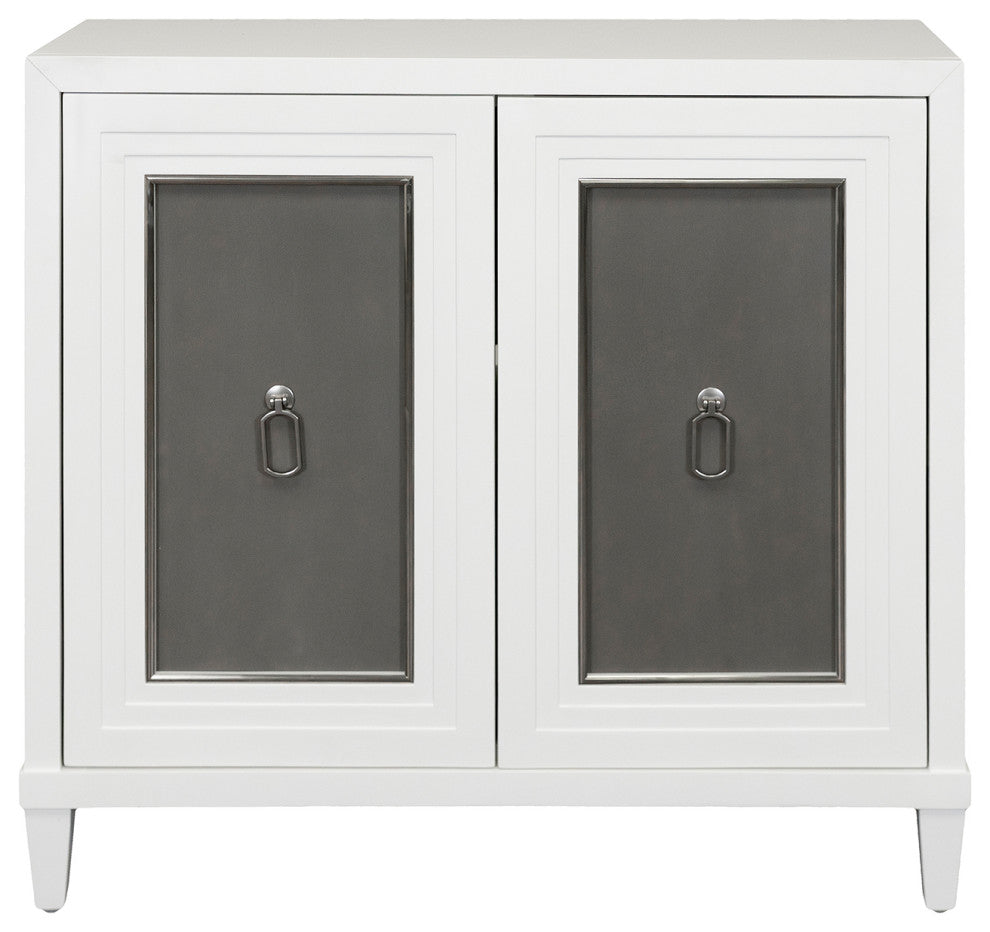 Modern Wood 40" Console With With doors, TV Stand, Fully Assembled, White