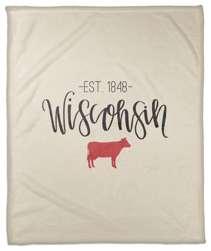 Wisconsin Established 50x60 Coral Fleece Blanket