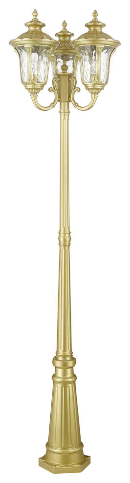 Oxford 3-Light Soft Gold Post Light