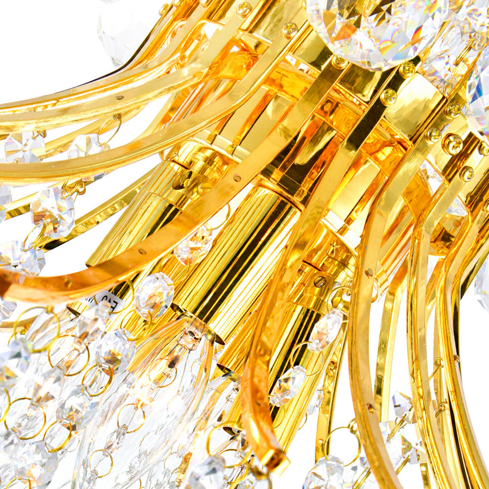 Princess 10 Light Down Chandelier With Gold Finish