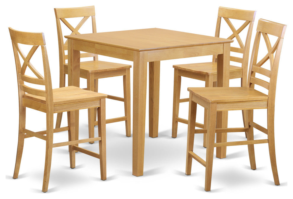 5 Pc Counter Height Dining Set - Counter Height Table, 4 Counter Height Stool