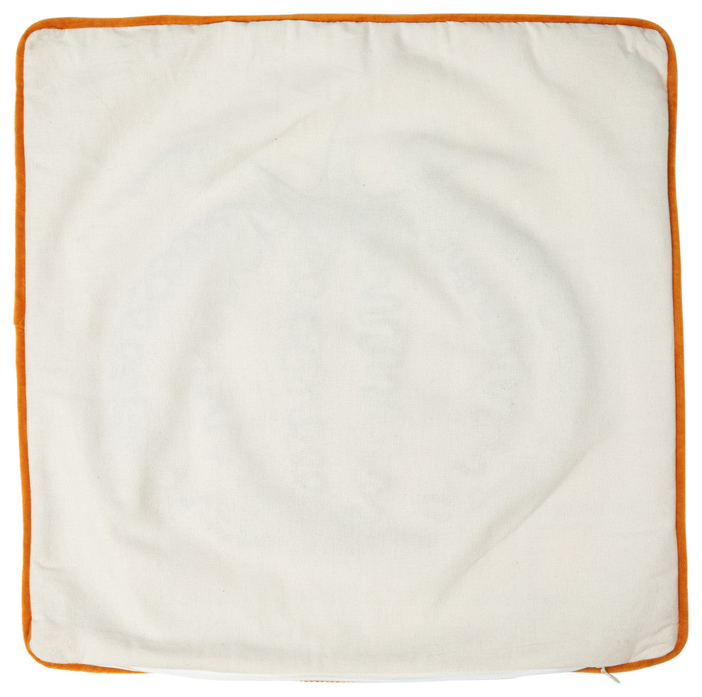 18" Fall Embroidered Pumpkin Pillow Cover
