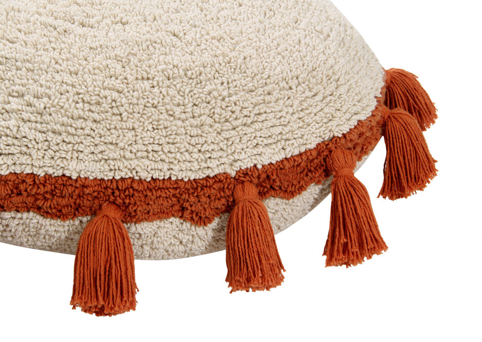 Circle Cushion, Natural/Terracota