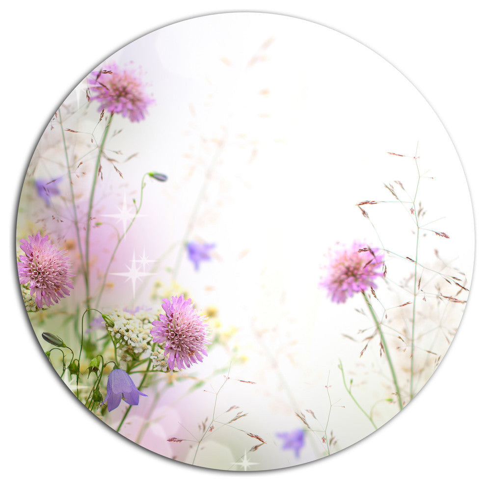 Beautiful Pastel Floral Pattern, Floral Round Wall Art, 23"