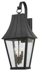 Minka Lavery Chateau Grande 4 Light Outdoor Wall Mount, Coal /Gold