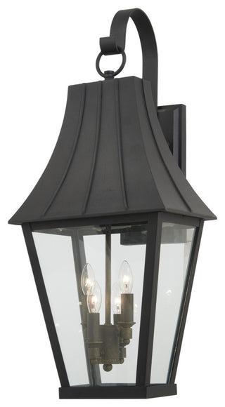 Minka Lavery Chateau Grande 4 Light Outdoor Wall Mount, Coal /Gold