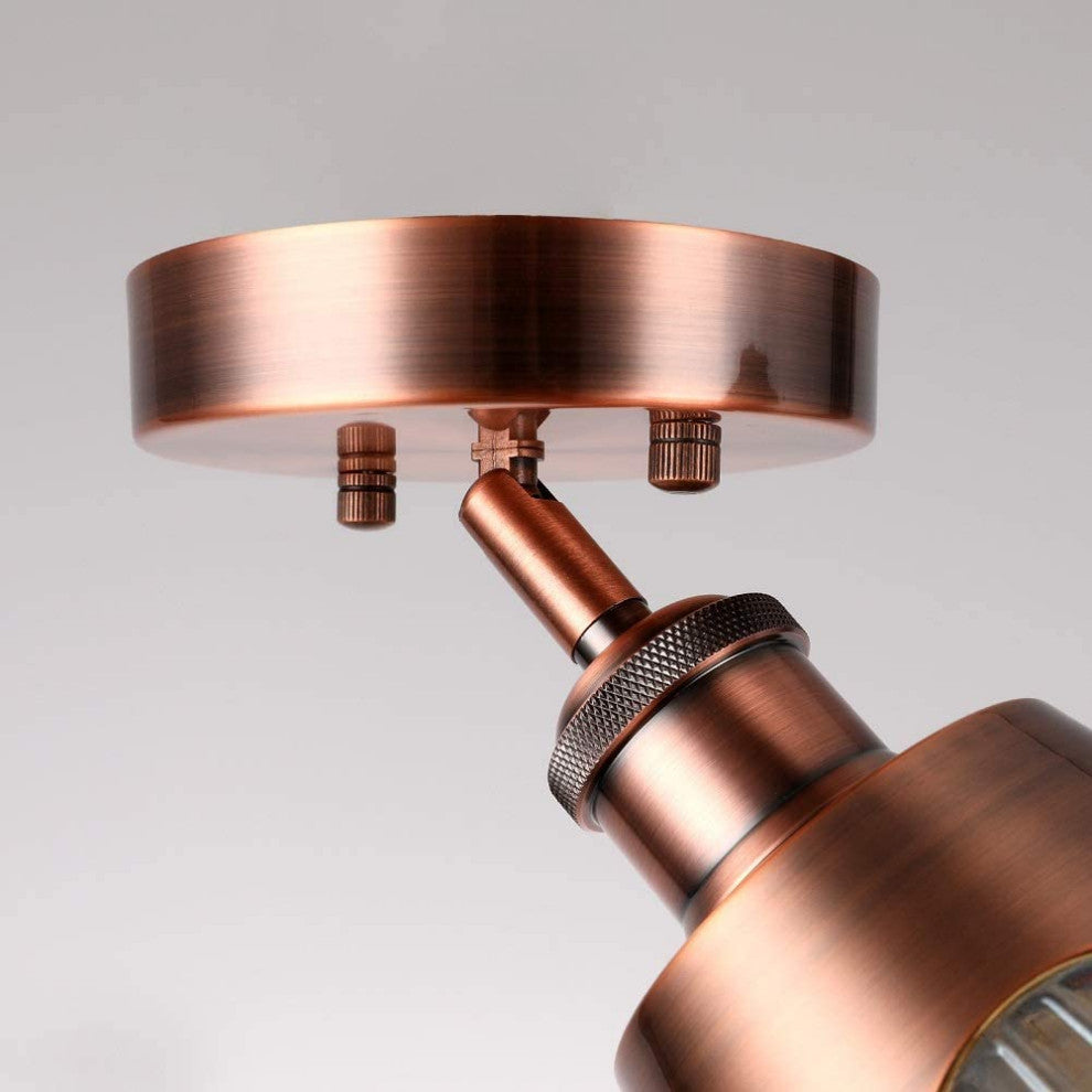 Industrial Semi Flush Mount Ceiling Light Fixture, Antique Ceiling Lamp