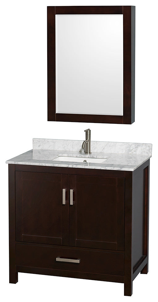 Wyndham WCS141436SESCMUNSMED Espresso 36 Inch Single Bathroom Vanity