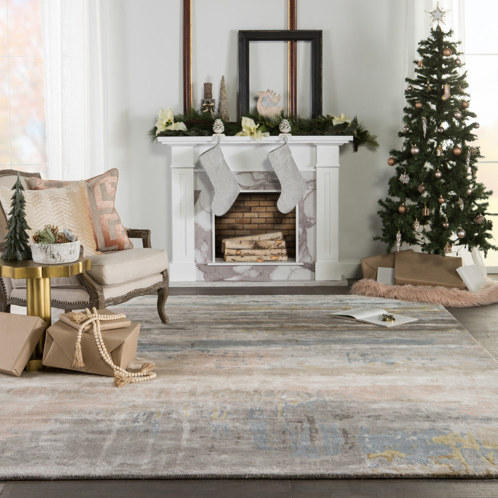 Jaipur Living Benna Handmade Blush/Light Blue Rug, 5'x8'