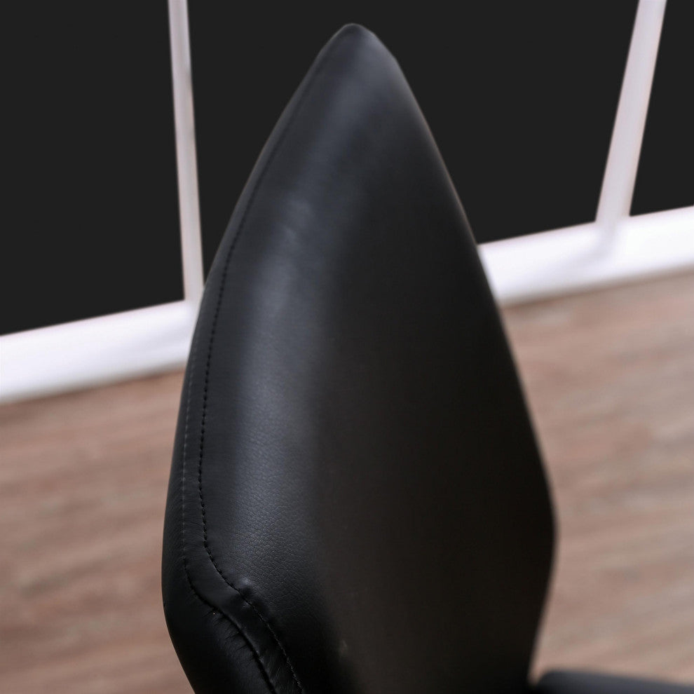 Furniture of America Verdell Faux Leather Dining Chair in Black (Set of 2)