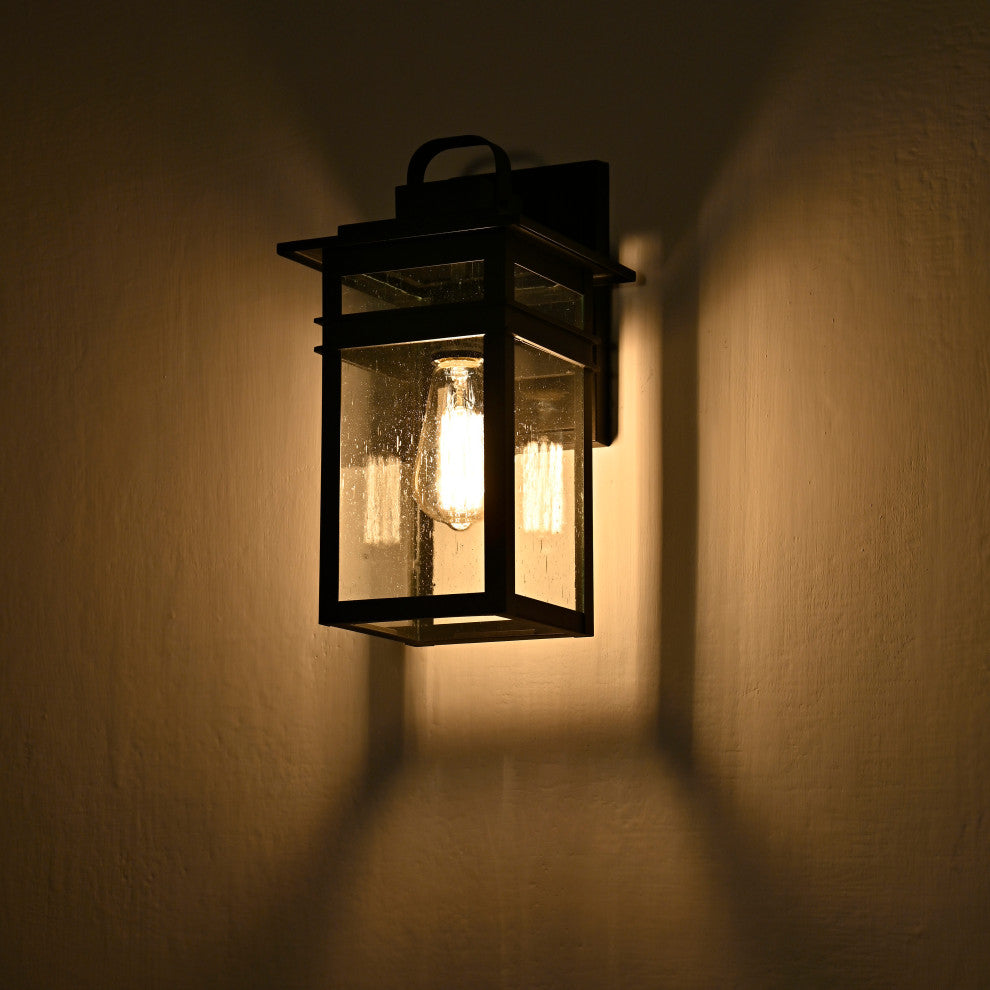 CHLOE Lighting Brian Transitional 1-Light Textured Black Outdoor Wall Sconce
