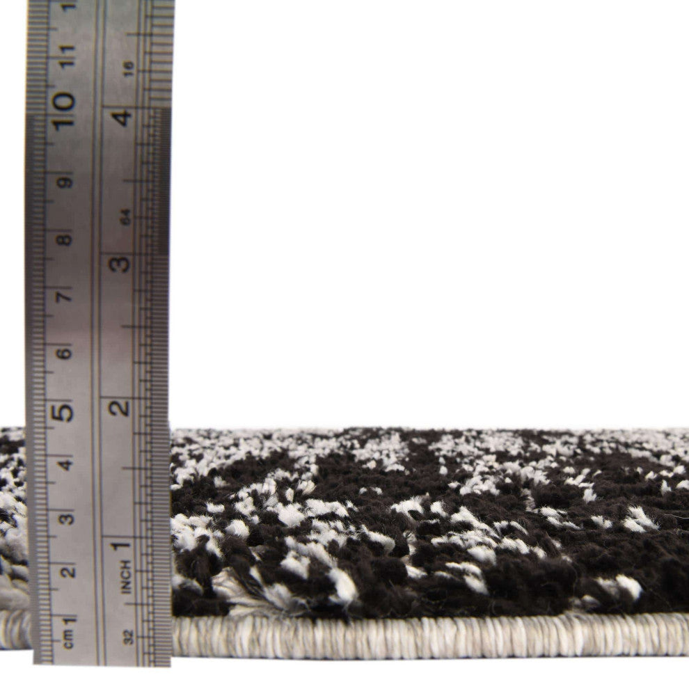 Unique Loom Cherokee Asheville Area Rug, Black, 7' 0 X 7' 0 Round