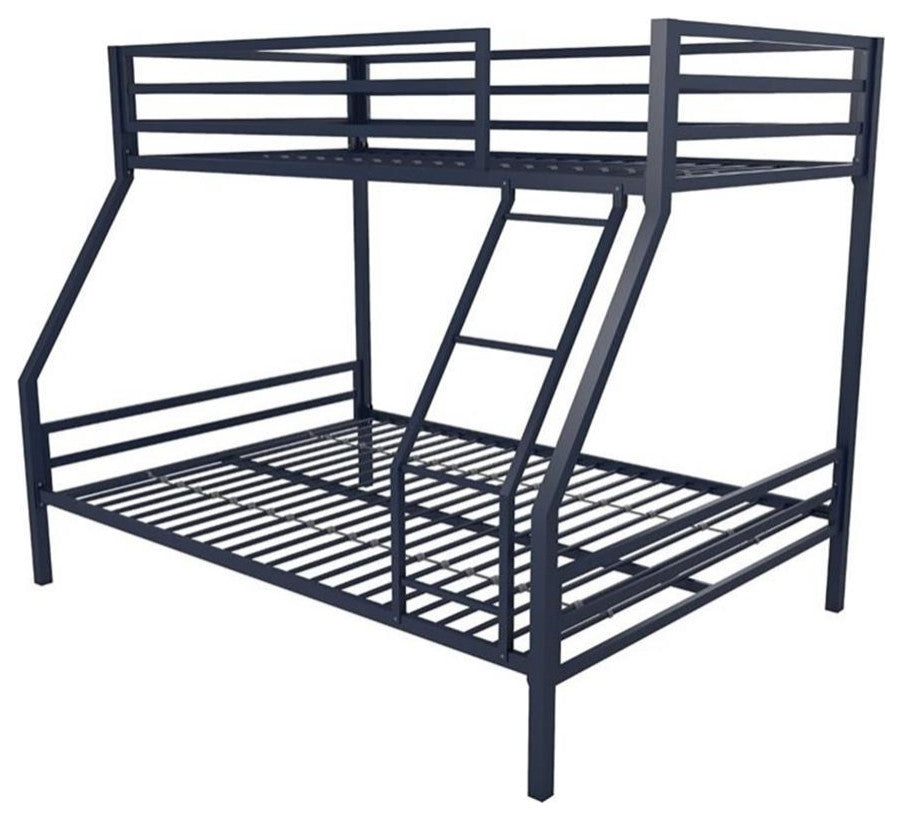 Novogratz Maxwell Twin over Full Metal Bunk Bed in Navy Blue