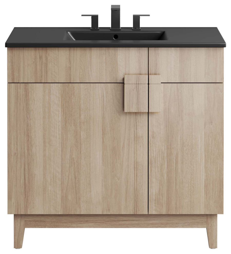 Miles 36" Bathroom Vanity - Black Oak