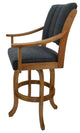Casa Swivel Wood Stool on Melina Base, Cocomo Indigo - Ct, 26"