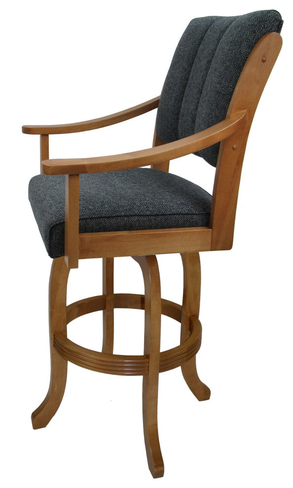 Casa Swivel Wood Stool on Melina Base, Cocomo Indigo - Ct, 26"