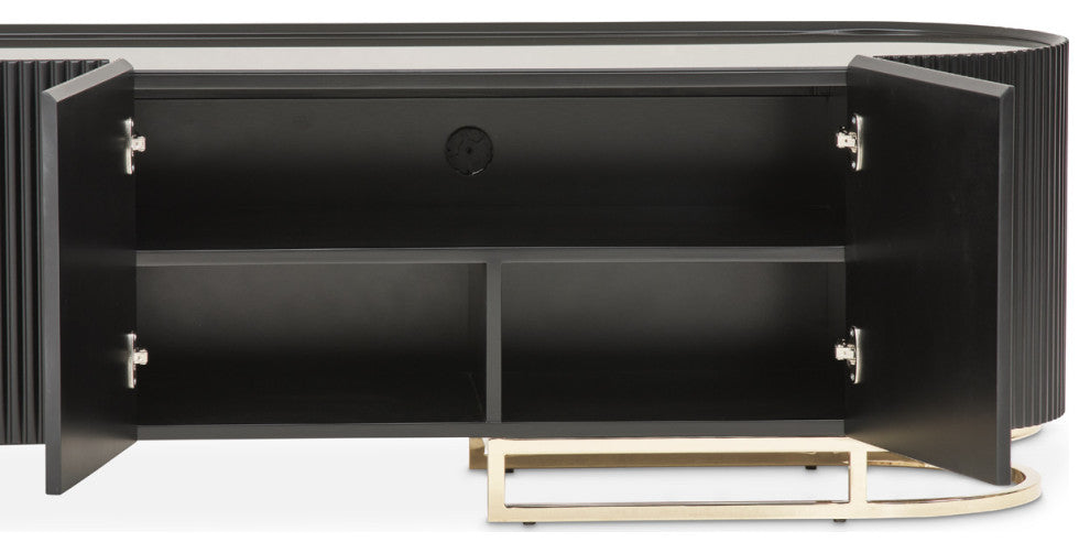 Lisbon Media Cabinet, Silken Matte Black