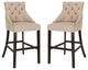 Safavieh Eleni Tufted Bar Stool, Beige/Espresso