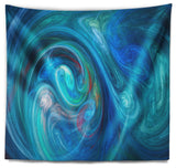 Dark Blue Fractal Abstract Texture Abstract Wall Tapestry, 92"x78"