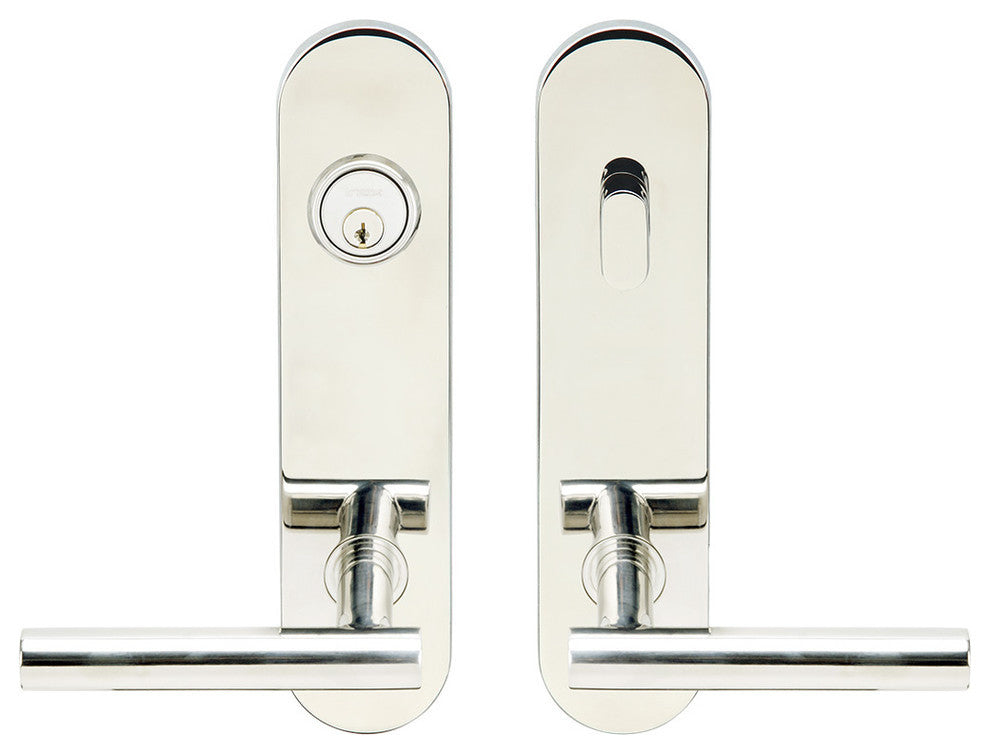 Copenhagen Lever, Tubular Entry Single Cylinder, LH, Polished Stainless Steel