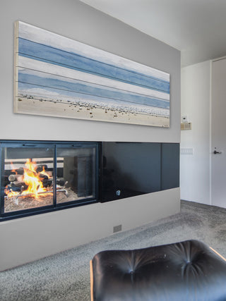 "House Ipanema" Print on White Wood, 60"x20"