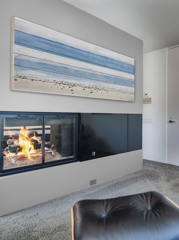 "House Ipanema" Print on White Wood, 60"x20"
