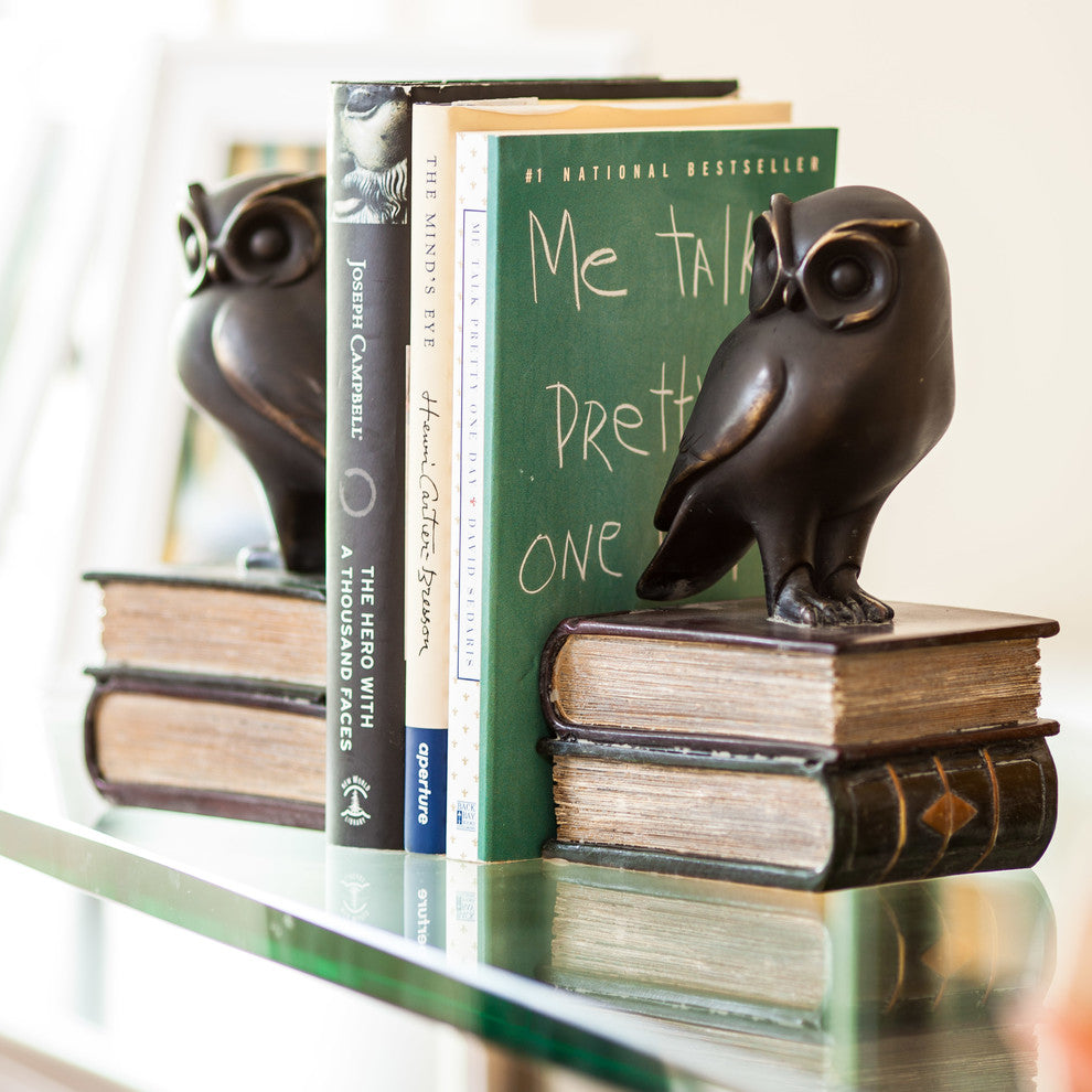 Danya B. 2-Piece Owl on Books Bookend Set