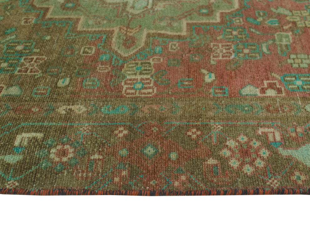 Semi-Antique Karim Rust/Brown Rug, 3'7x7'3