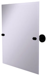 Frameless Rectangular Beveled Edge Tilt Mirror, Matte Black