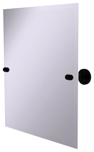Frameless Rectangular Beveled Edge Tilt Mirror, Matte Black