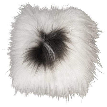 HomeRoots Natural Sheepskin Spotted Square Super Soft Chair Pad