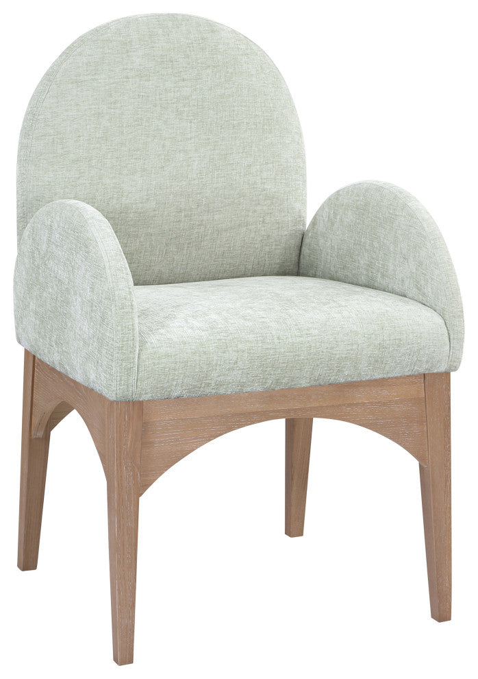 Waldorf Chenille Upholstered Dining Chair, Black, Chenille, Natural Finish, Mint, Arm Chair, Chenille Fabric, Natural Finish