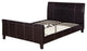 Queen Bed,Espresso Faux Leather With 14 Slats,Brown