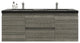 Belli 60" Double Sink Wall Mount Vanity Set, High Gloss Ash Gray, Matt Black Top