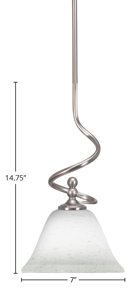 Capri Stem Mini Pendant In Brushed Nickel Finish With 7" White Muslin Glass