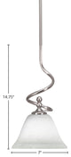 Capri Stem Mini Pendant In Brushed Nickel Finish With 7" White Muslin Glass