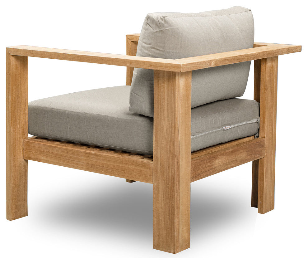 Ando Teak Club Chair, Cast Silver