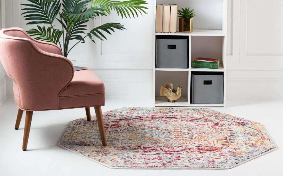 Square Cream Rug Traditional Adriana Square 4' Square Cream Area Rug