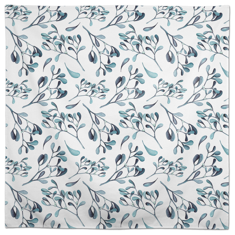 Watercolor Leaves And Berries Blue 2 58x58 Tablecloth