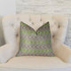 Sound Waves Beet Citrine Ivory Handmade Luxury Pillow, 20"x30" Queen
