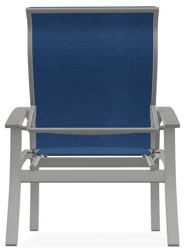 Belle Isle Sling Adjustable Outdoor Dining Chair, Cobalt/Snow