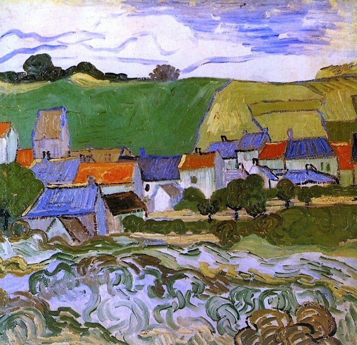 Vincent Van Gogh View of Auvers, 20"x20" Wall Decal