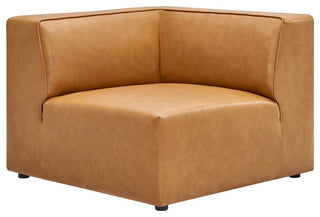 Mingle Vegan Leather 7-Piece Sectional Sofa, Tan