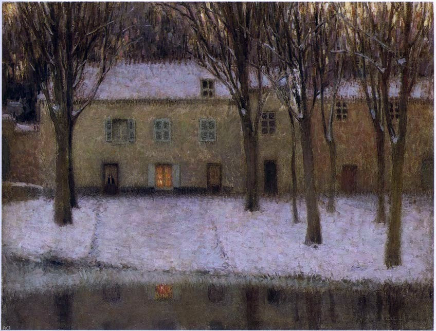 Henri Le Sidaner Little place by the river, 21"x28" Gallery Wrapped Canvas