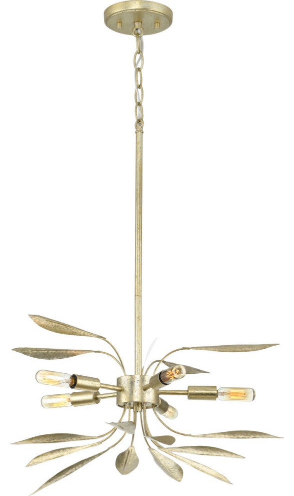 Mariposa 5-Light Gilded Silver Luxe Hanging Pendant Light