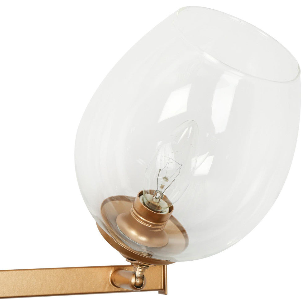 4-Lights Clear Glass Shade and Glod Traditional LED Vanity Wall Light