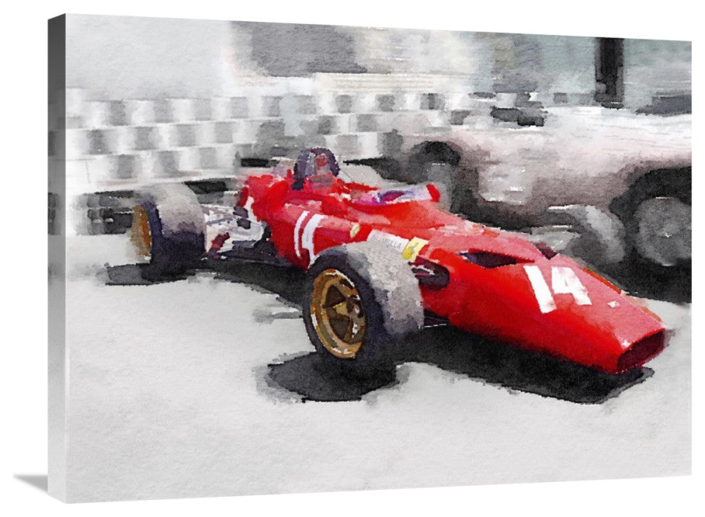 "Ferrari 312 Laguna Seca Watercolor" Fine Art Print